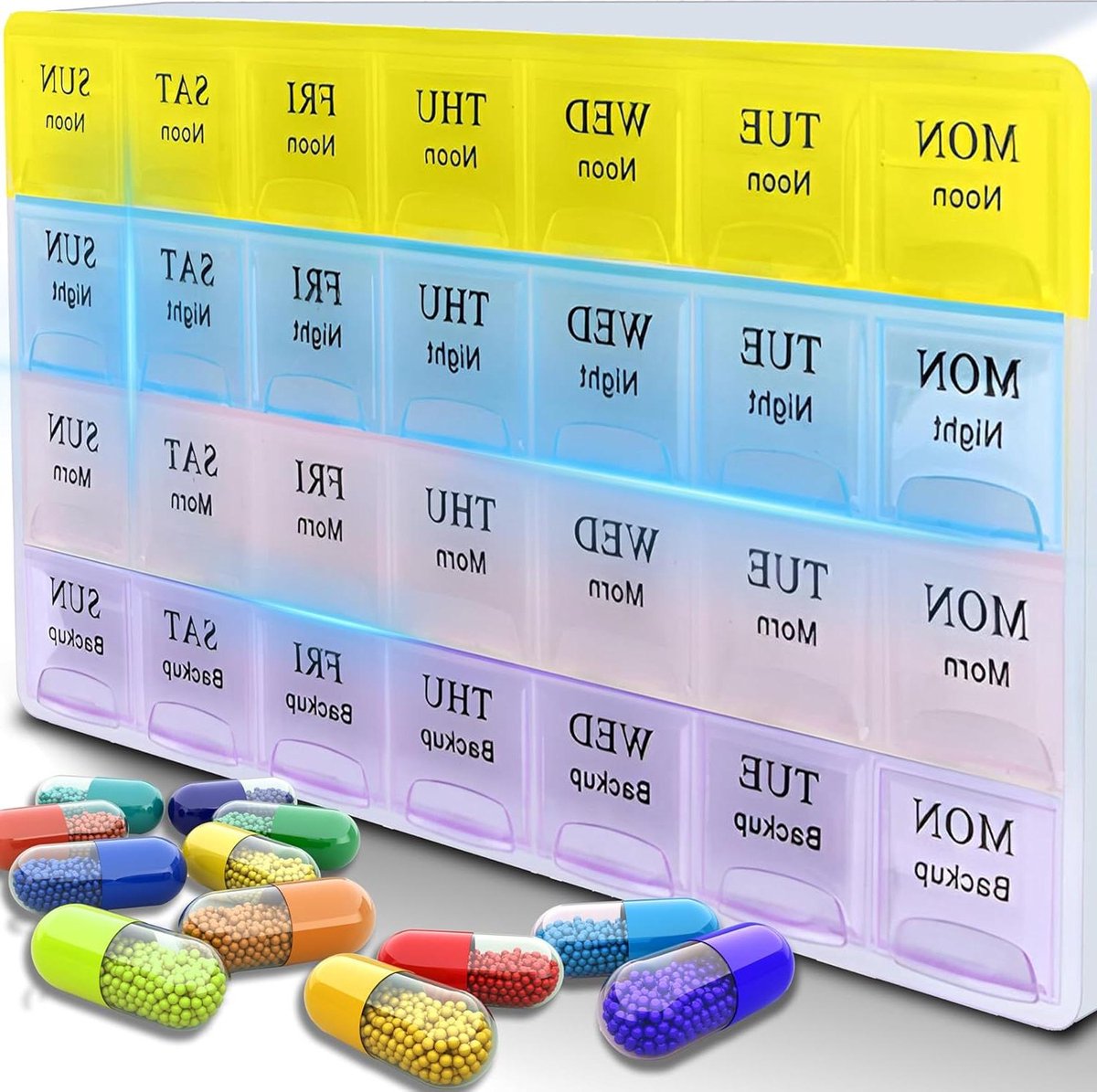 Goedkoopste 7 dagen tablettenbox ochtend middag avond - pillendoos 4 vakken - draagbaar - tablettendoos - sorteerder - medicijndoos - dagmedicijndoos