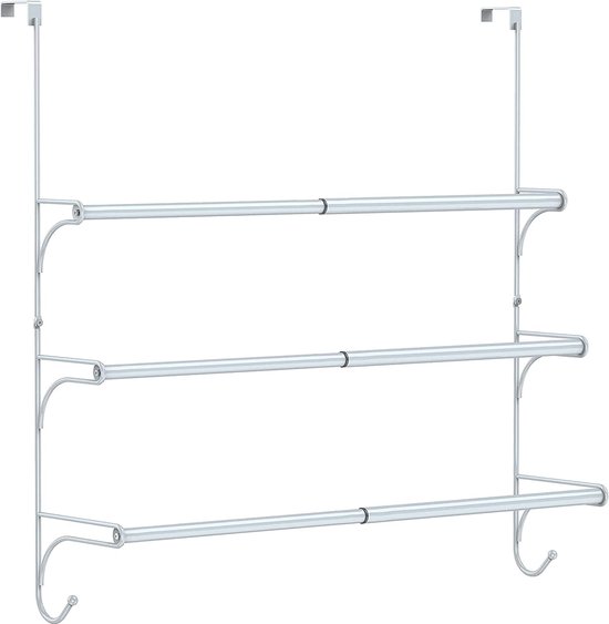 5Five Kledingrek met dubbele stangen - kunststof/metaal - zwart - 80 x 42 x 170 cm | Fun en Feest