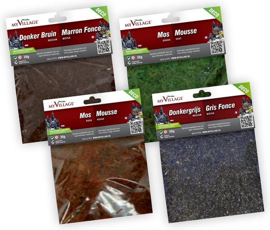 Mix deco: bruin/mos rood/mos groen/grijs seizoensdecoratie