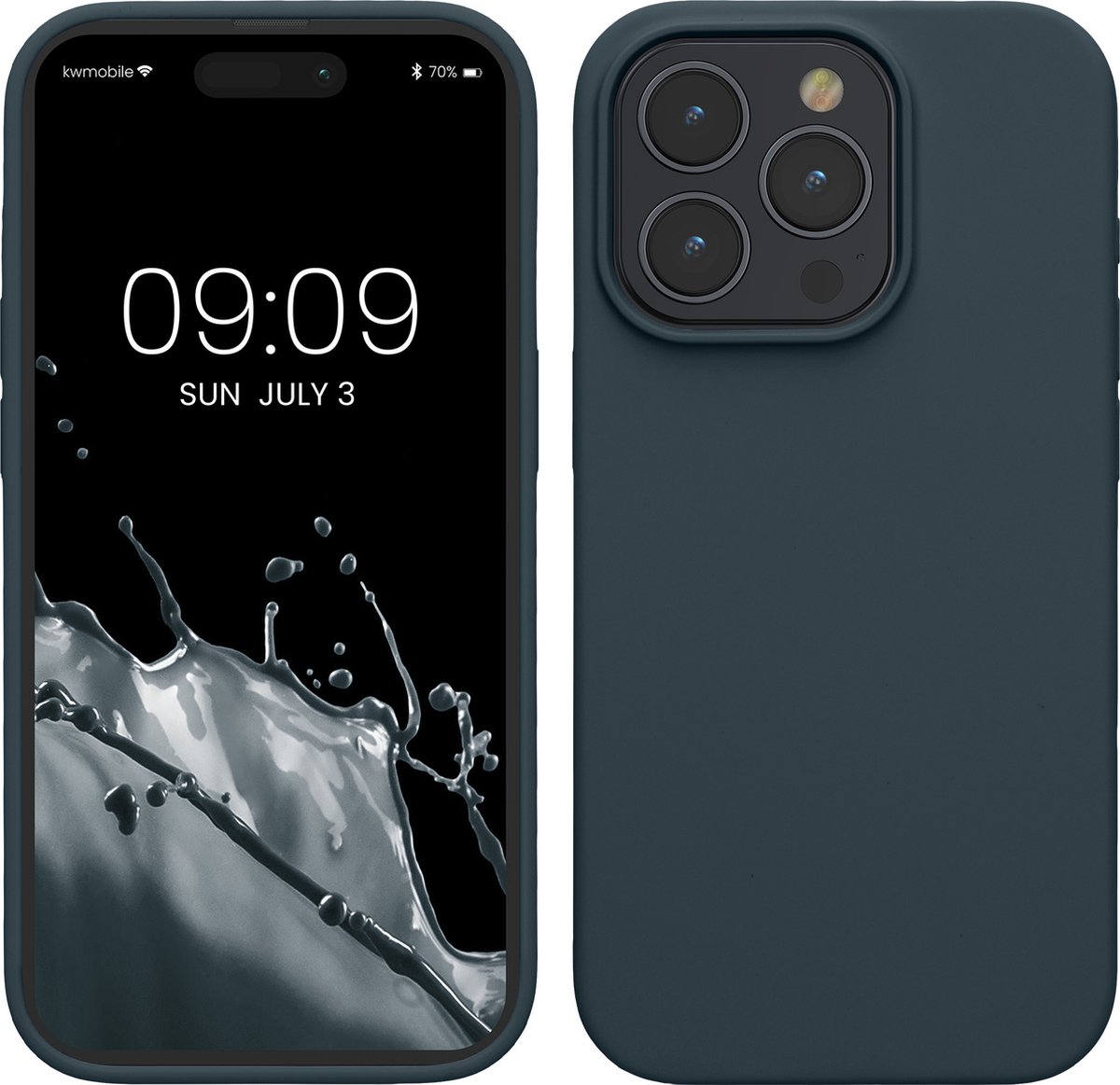 kwmobile Case voor iPhone 15 Pro Max - Slank TPU-Hoesje met Zachte Afwerking - In leisteen