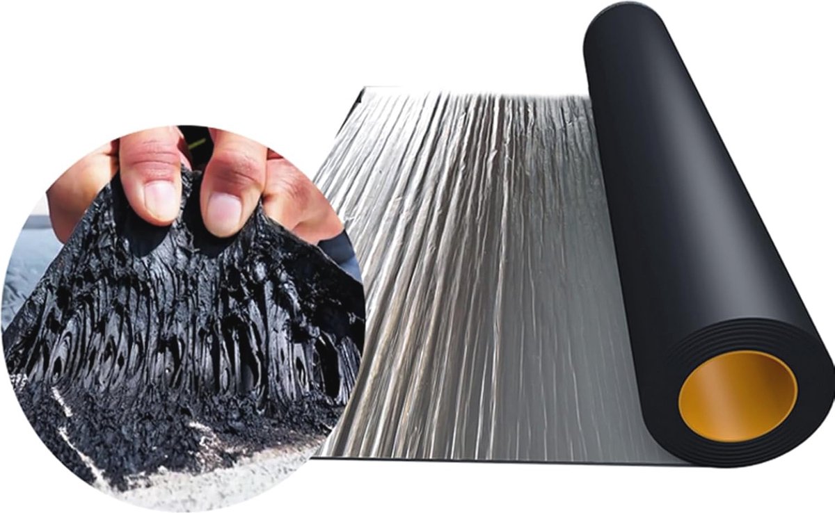 Waterdichte Butyl Tape voor Dak- en Raamreparatie - Zelfklevende Asfalt- en Aluminiumfolie Tape (0,2 x 2,0 m)