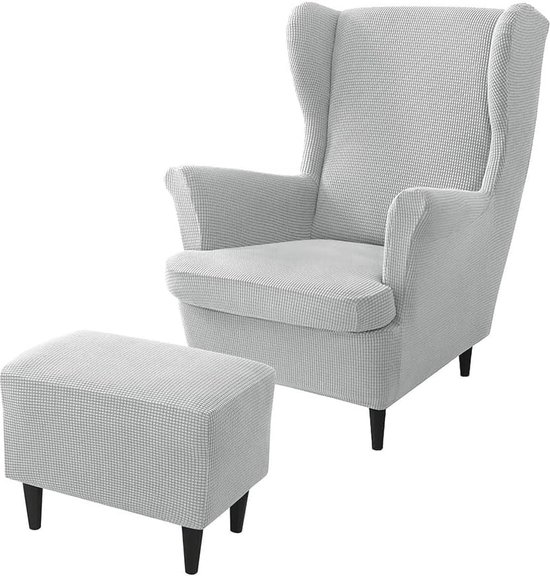 LinFortune Stretch vleugelstoelhoezen 2-delige hoes voor fauteuil