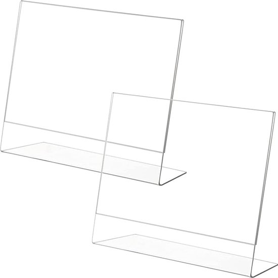 Display Standaard A5 Transparante Display Standaard Set van 2 voor Menukaarten en Posters ...
