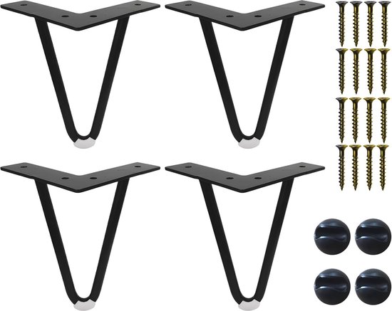 Set van 4 hairpin poten met 3 stangen kopen