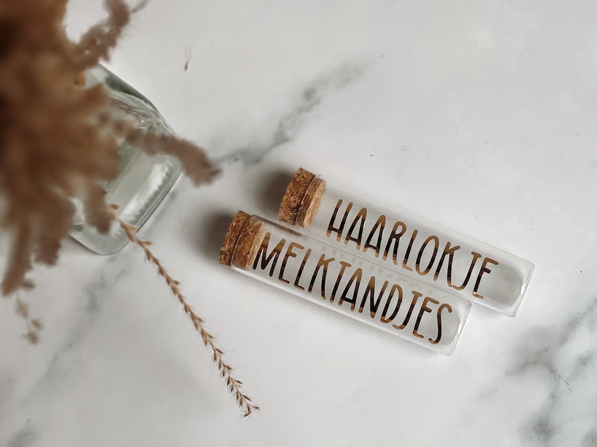 Goedkoopste Haarlokje en melktandjes - Baby - Proefbuisje - Herinneringen - Baby's haarlokje en melktandjes