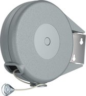 Waslijn - Wasdraad - Waslijndraad - Waslijndraad Box - 15 m - grijs - intrekbare - met montagebeugel