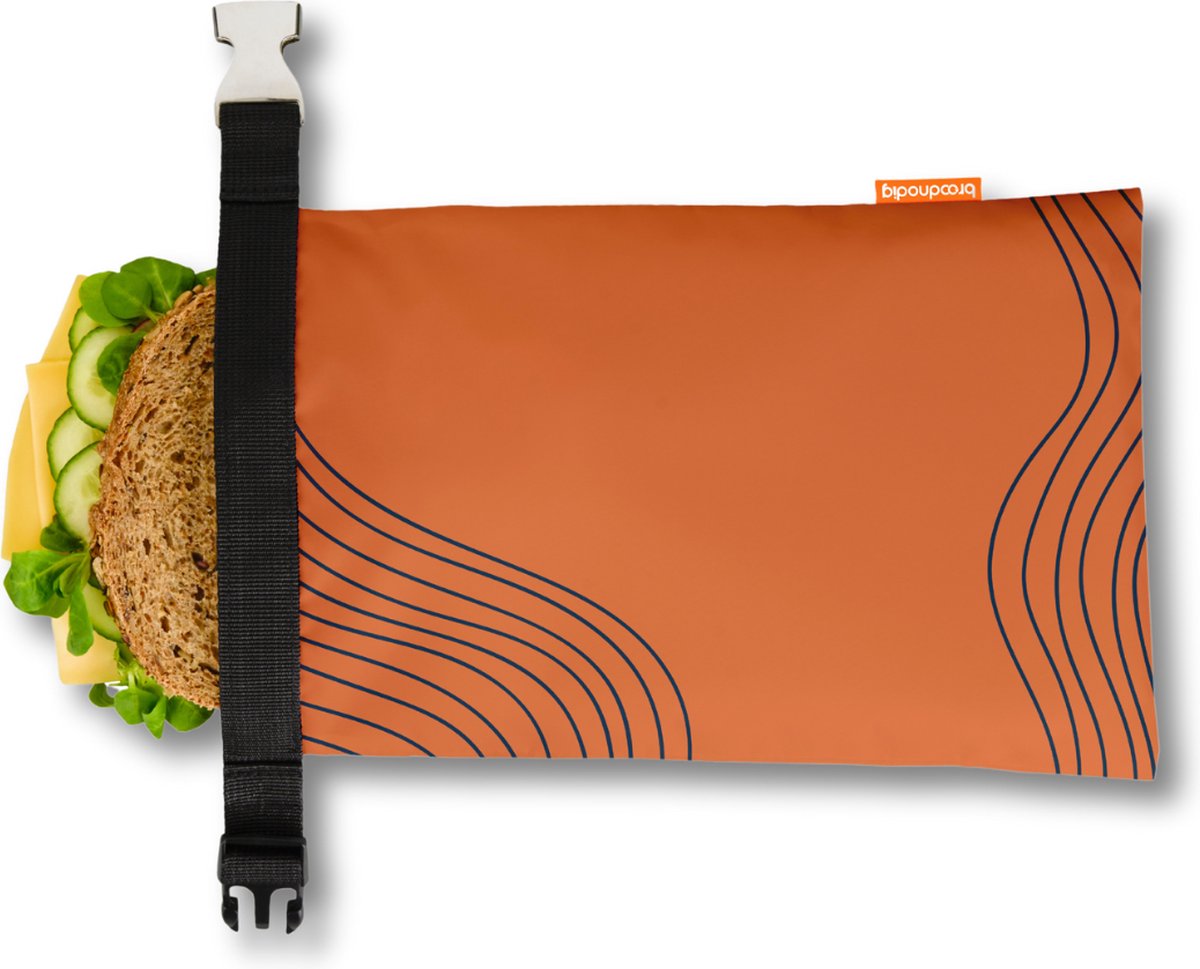 Broodnodig® - Herbruikbare Boterhamzak - van 100% Gerecyclede Flessen - Ideaal als Diepvrieszakjes - Lunchzak - Herbruikbaar Boterhamzakje - Foodwrap - Lunchbox - 30x20cm - Sandy Waves