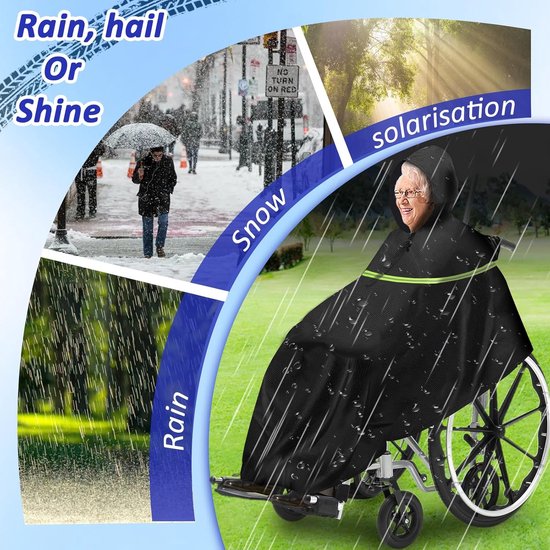 Poncho Imperméable Pour Fauteuil Roulant Adulte - Marque ActionCare - Couleur Marine