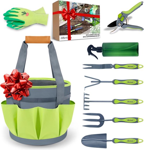 Geschenkdoos met handgereedschap voor het planten van de tuin voor kinderen