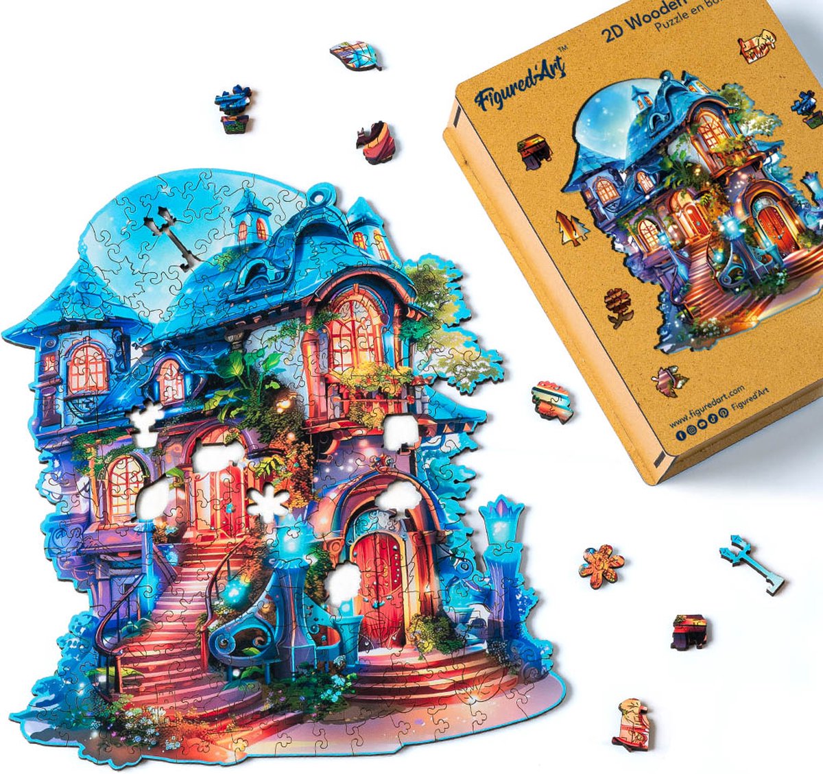 Figured'Art Houten Puzzel 200 Stukjes Volwassenen En Kinderen De Grachten Van Venetie Uniek Design 32 5x22 Cm Met Premium Doos Perfect Als Cadeau 1250513247