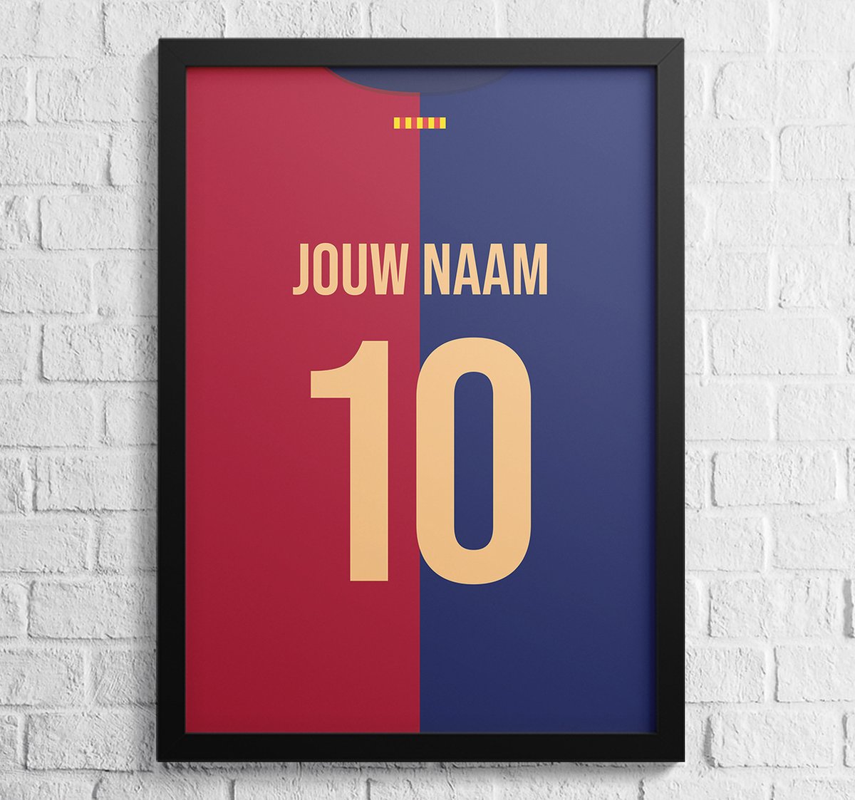 Kleurmedia Barcelona Voetbal Poster - Gepersonaliseerd met jouw naam - Voetbal Shirt Poster - Goal Collection - A2+ Formaat (43,2 x 61 cm) Barcelona poster