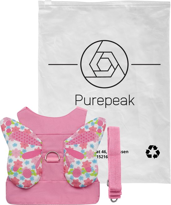 Purepeak Kindertuigje met Looplijn - Looptuigje voor Kinderen - Tuigje Kind - Roze - Vlinder van Purepeak — afbeelding 4