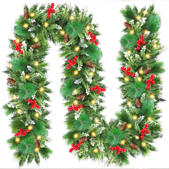 Belle Vous Artificiële Kerstguirlande met Ledverlichting 2,7 m Groene