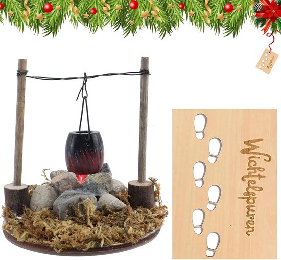 Wichtel accessoires Kerstmis kabouter vuurplaats met