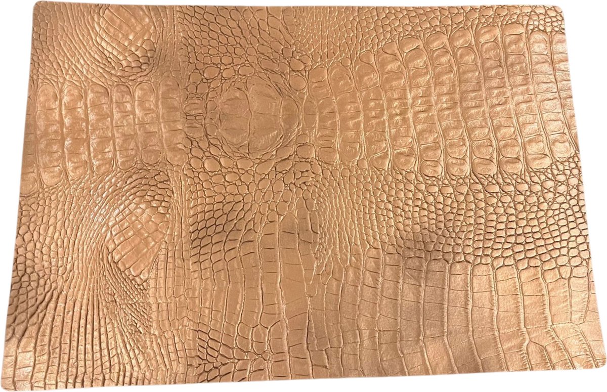 Pattiny - Placemats - Leer - Croco - Brons - Rechthoek - 2 Stuks