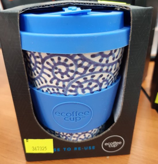 Ecoffee Cup Satsuko | Coupe en bambou | 350 ml | avec du Siliconen Blauw