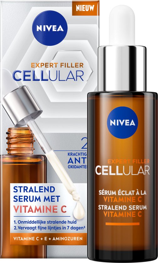 NIVEA Cellular Vitamine C Serum Gezicht - Gezichtsserum voor Stralende Huid - Anti-rimpel en Anti-Age - Skincare Met Vitamin C en E - 30ml