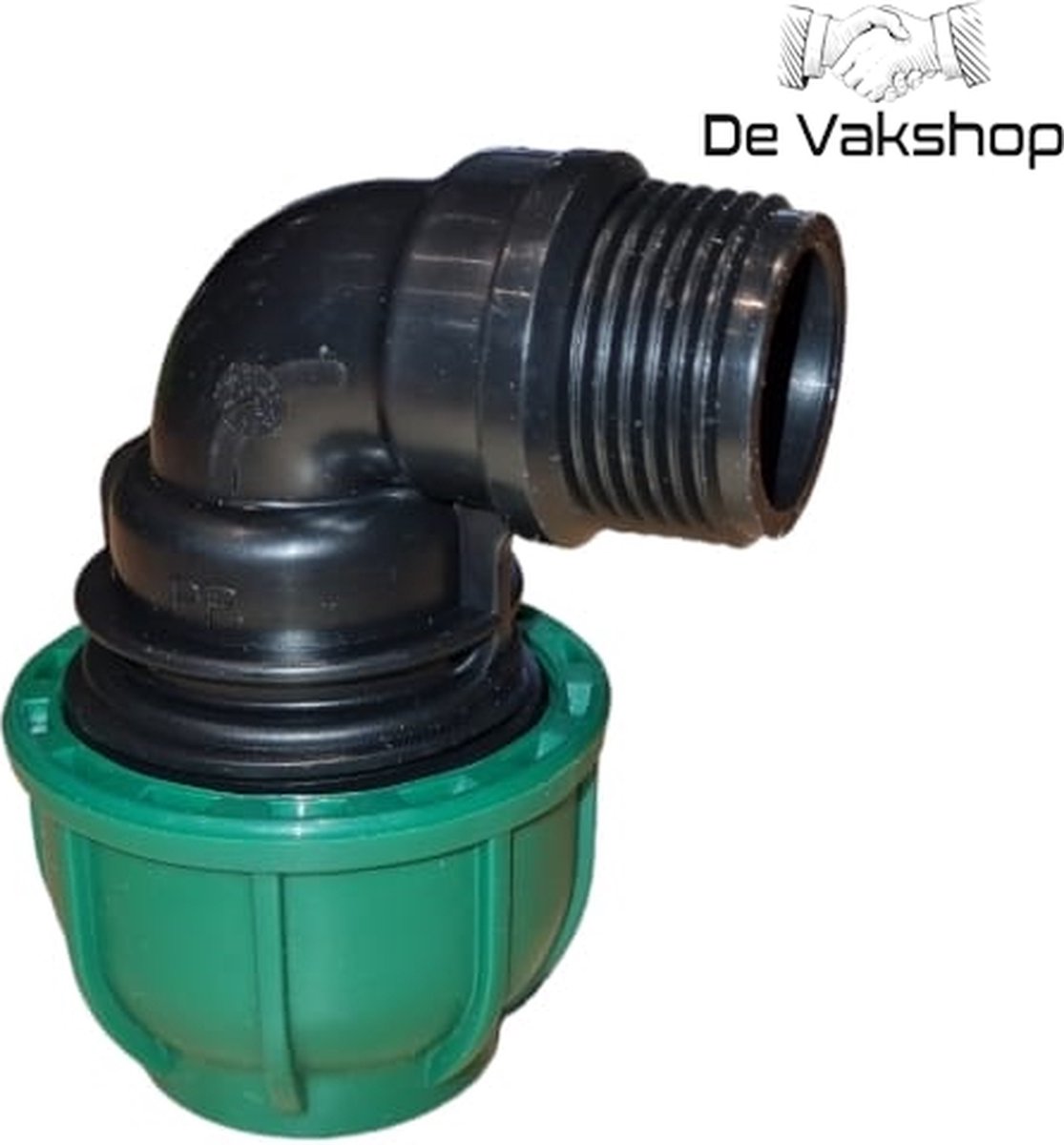 Tyleen PP klemkoppeling knie 90° 25 x 1" bu.dr.