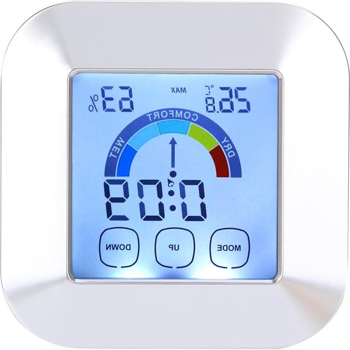 Digitale Thermometer Hygrometer - Indoor Temperatuur Vochtigheid Tijd Comfort Niveau Display .