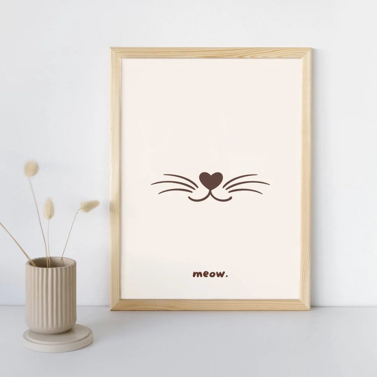 Kinderkamer poster met kat - Cat nose | Babykamer | kinderkamer decoratie | Poster met katten neus en snorharen | Wanddecoratie | 30x40 cm