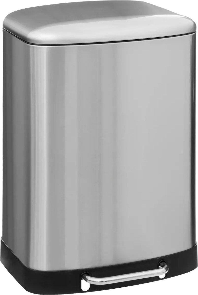Goedkoopste 5Five Prullenbak/pedaalemmer - zilver - metaal - 50 liter - 44 x 37 x 66 cm - keuken vuilnisemmers