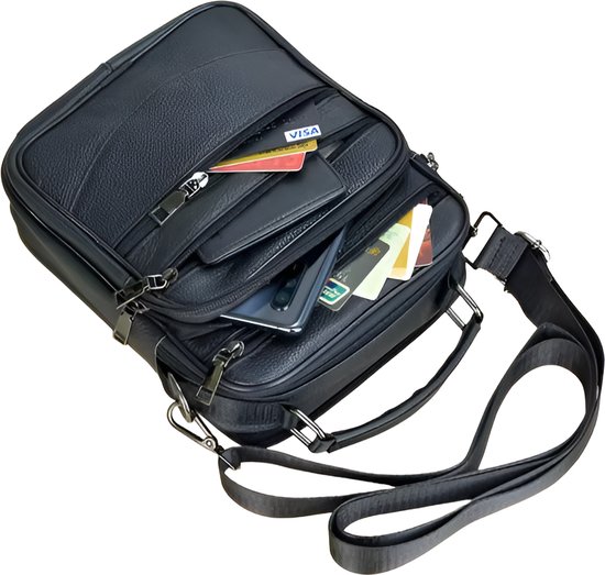 WoYoW® - Sac bandoulière en cuir pour homme - Sacs messagers - Sacs à main - Cuir véritable - Tablette - Bandoulière - Office - Café