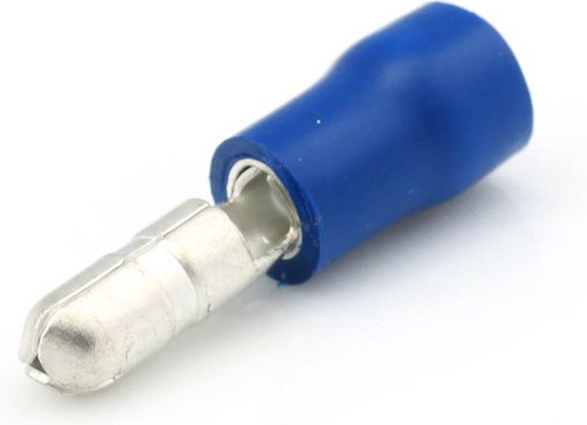 Ripca Kabelschoen BLAUW rondsteek Male 6mm krimp - 50 stuks