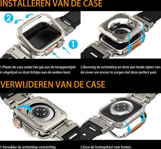 Stravo Titanium Metaal Case Hoesje – Geschikt voor Apple Watch Series 11 46mm / Series 10 46mm – Full Cover Metaal Case / Beschermend Hoesje – Robuuste Bumper Bescherming – Screenprotector Case (Zwart)