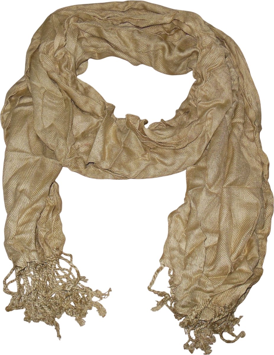 Sjaal beige met rafels