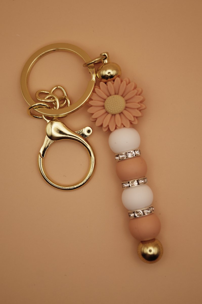 Sleutelhanger - Tashanger - Bloem - Oud roze