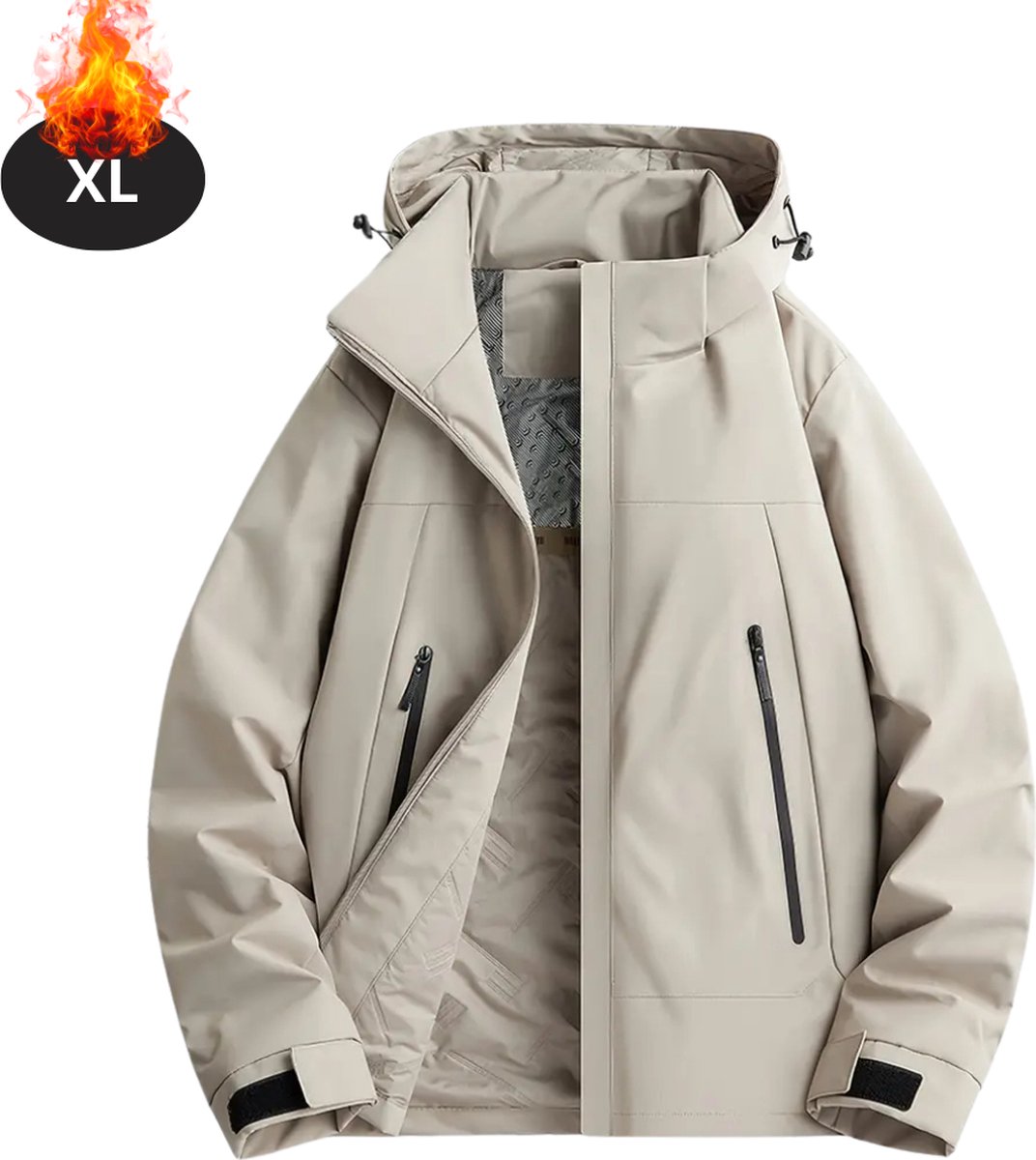 Livano Winterjas Parka Heren Winter Jas Volwassen Stijlvol Creme