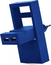 USBEPOWER Rock 2 usb poorten met telefoonhouder - blauw