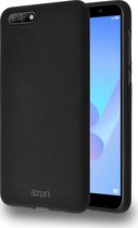 Azuri flexible cover with sand texture - zwart - voor Huawei Y6 2018