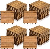 Bol.com Terrastegel 44 stuks - 4 m² Tuintegels - Acaciahout - 6 strepen per stuk - 30x30x24 cm - Balkon Terras Vlondertegel - Te... aanbieding