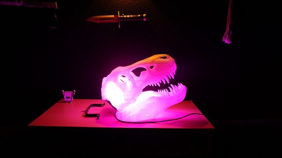 Trex Schedel RGB Lamp - Tyrannosaurus Dinosaurus Wandkunst - Unieke Woondecoratie, Gamingkamer, Kinder Nachtlampje, Bureau Decoratie van Merkloos — afbeelding 3