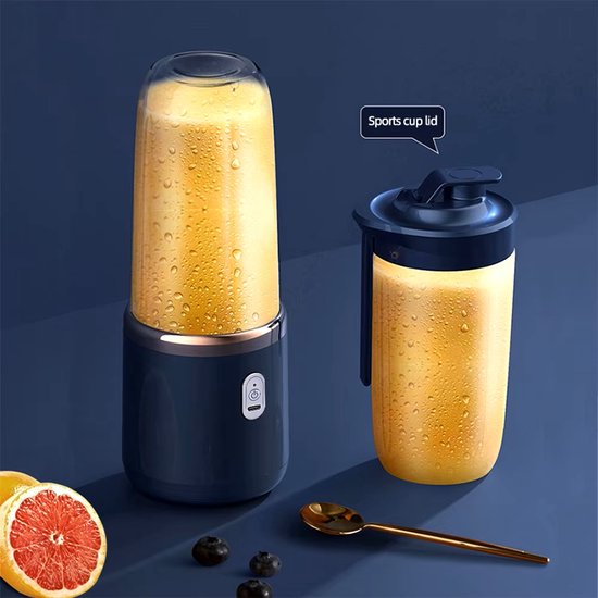Oplaadbare On-the Go Blender met 1Cup - Krachtige Multifunctionele Blender - Perfect voor Smoothies, Shakes, Fruit en Groentesappen - Inhoud Cup: 400ml - Kleur: Blauw van Blendinero — afbeelding 2