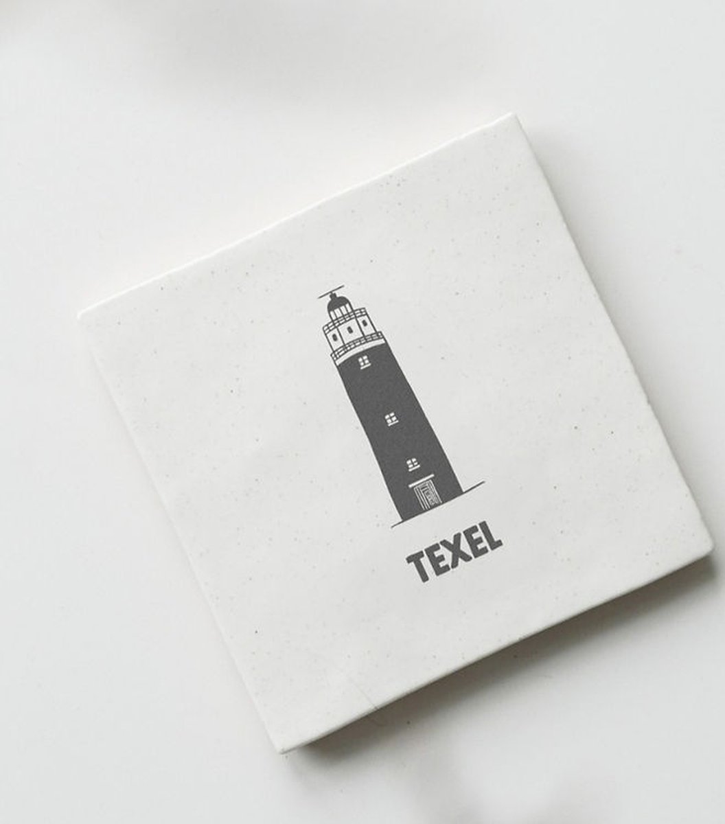 Tegeltje Texel - Vuurtoren | Wit