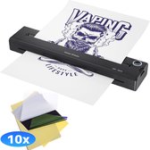 Bol.com JT Products Draadloze Tattoo Printer Voor Stencils - Incl. 10 Stuks Transferpapier - Thermische Printer - Thermal Mini -... aanbieding