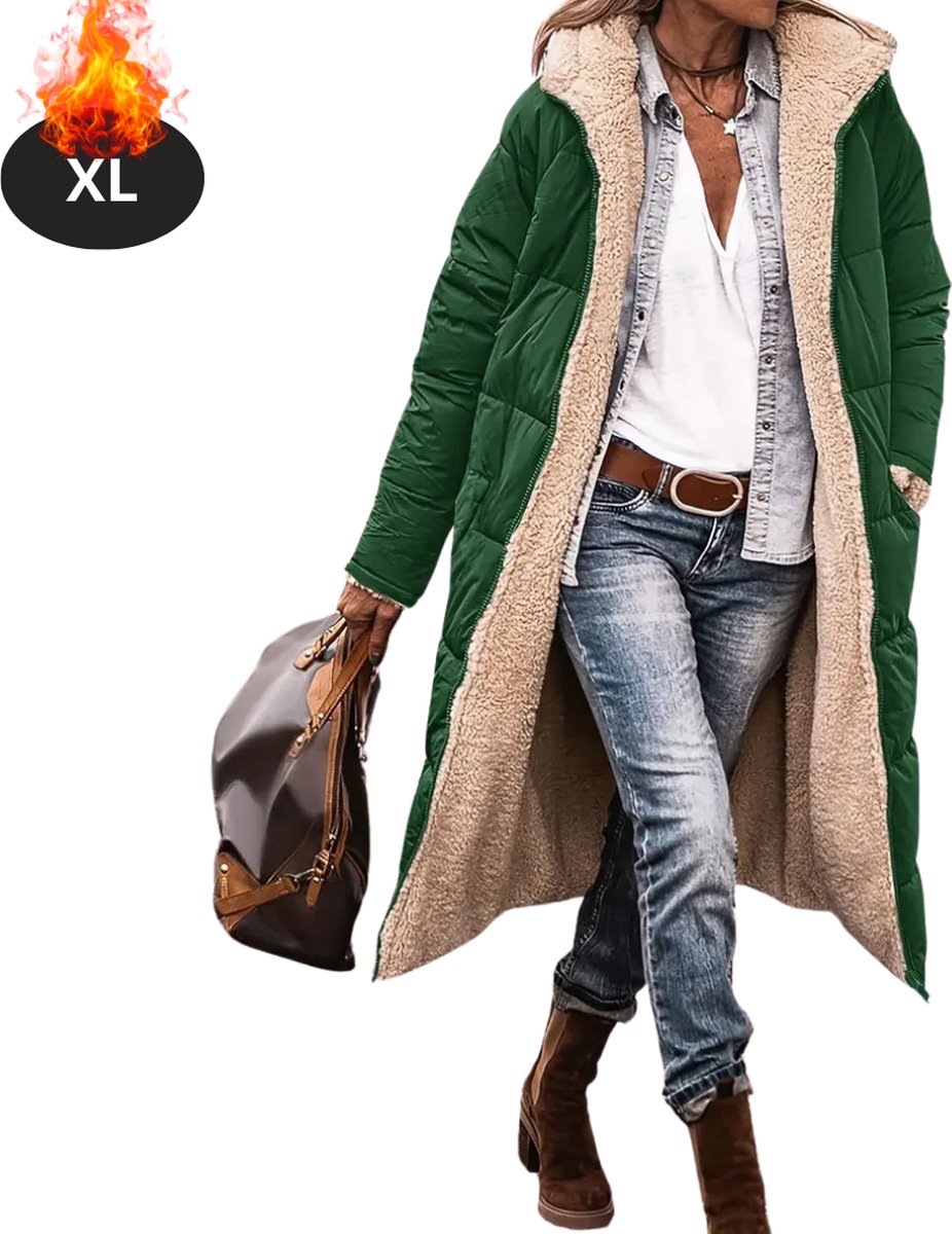Livano Winterjas Parka Dames Winter Jas Volwassen Stijlvol Donkergroen