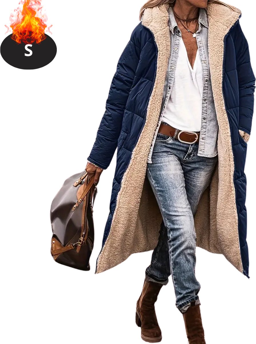 Livano Winterjas Parka Dames Winter Jas Volwassen Stijlvol Blauw