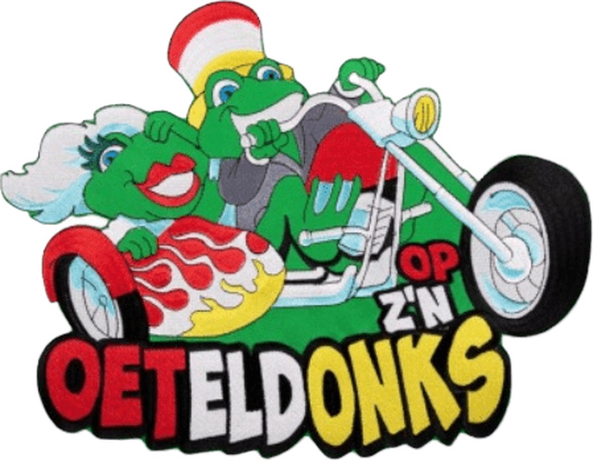 Rugembleem/applicatie, carnaval motor op z’n Oeteldonk