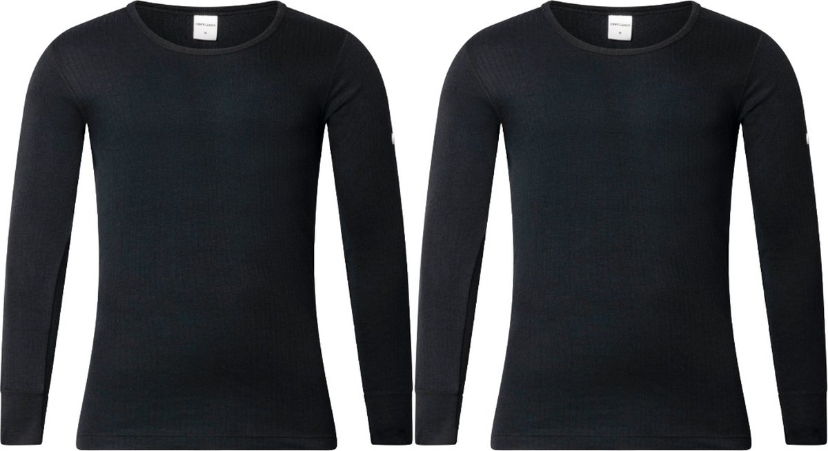 Gentlemen - 2 heren thermo T-shirts - lange mouw - zwart - maat XL