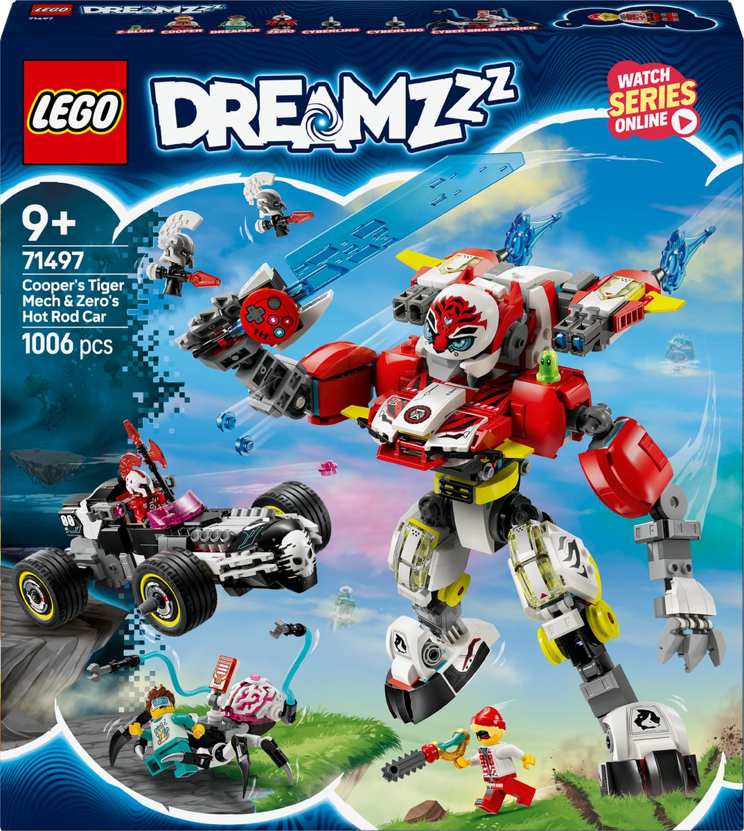 LEGO 71497 Dreamzzz Coopers tijgermecha en Zero's  hot rod auto
