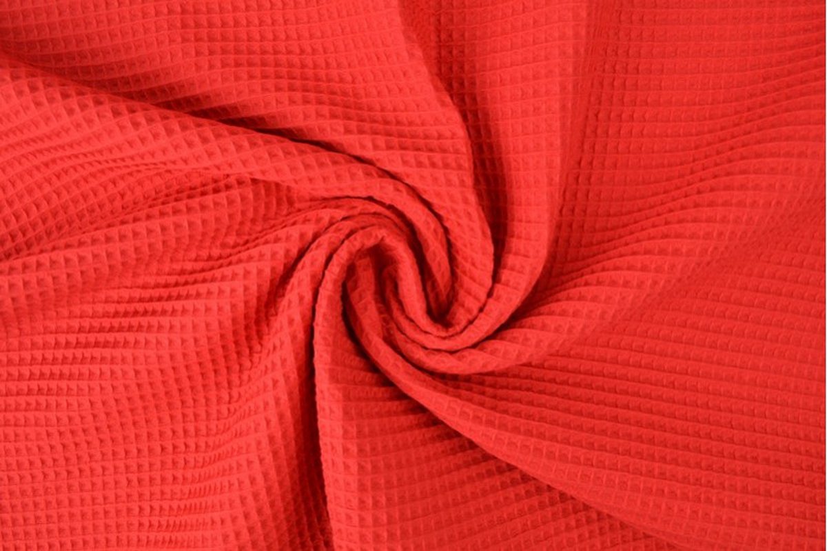 Wafelstof - 1 meter - Per meter - Rood - 150cm breed