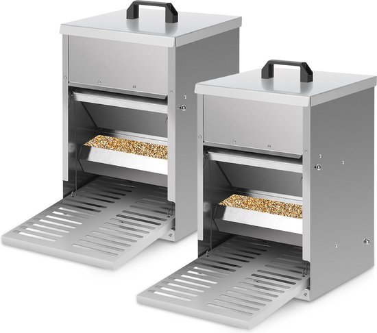 MUALROUS 4.5kg RVS Kip Feeder - Geen Afval Automatische Pluimvee