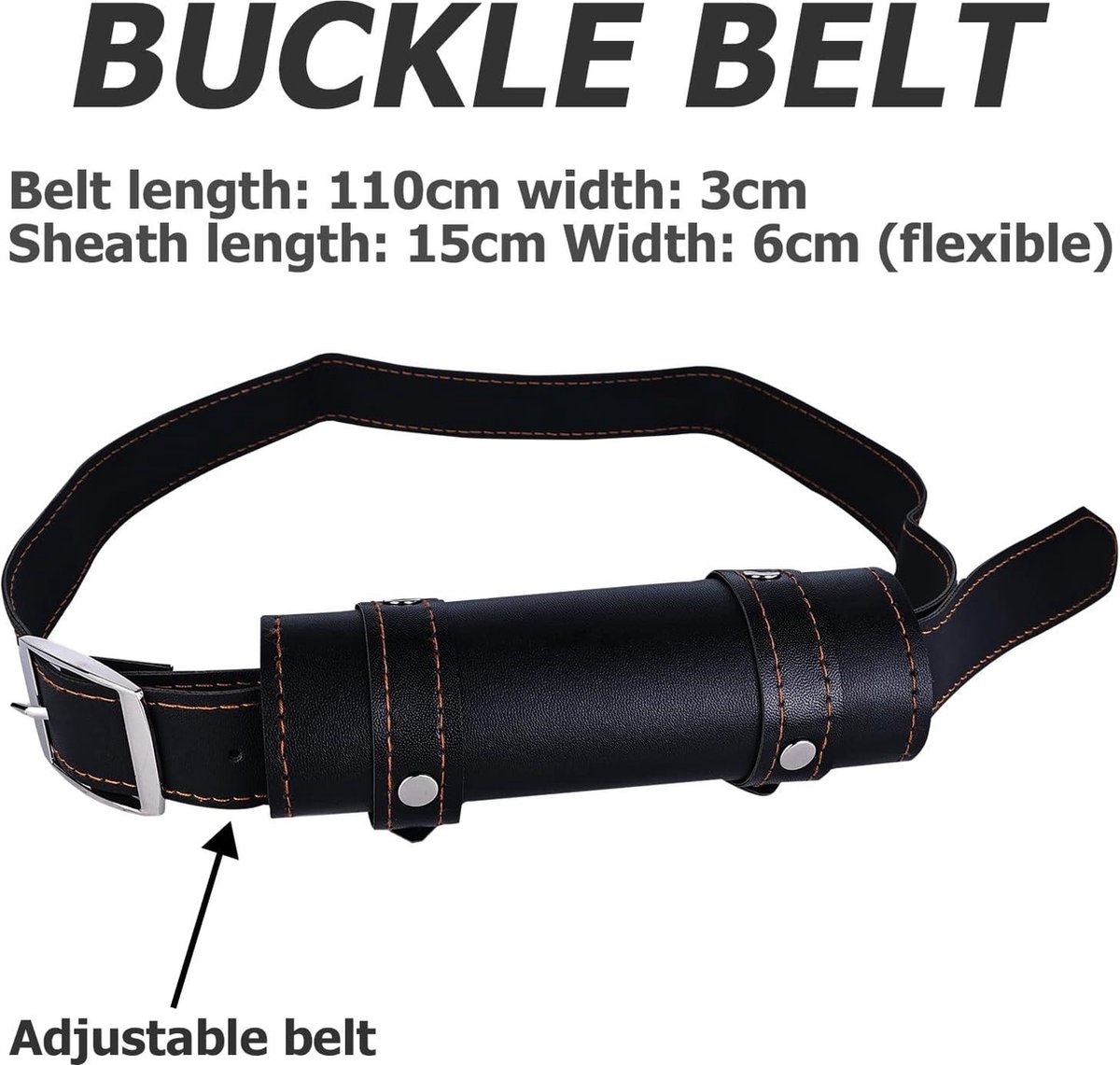 HOMURY Katana Zwaardhouder met riem, 110 cm, PU-leer, verstelbaar, voor