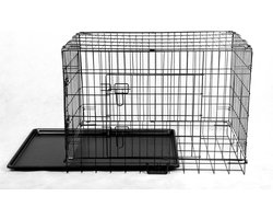 Livista® - Metalen Hondenkennel XL – Inclusief PVC Lade – Met Handgrepen – 2 Deuren – Duurzaam en Praktisch – 107x76x68cm
