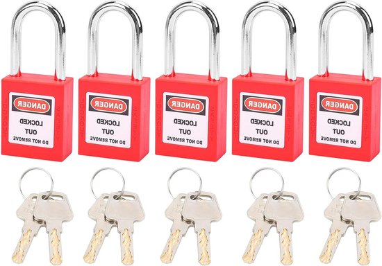 5 Sets Lockout Tagout Lock 38 Mm Isolatie Veiligheid Engineering LOTO ...
