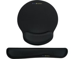 PrimeAmbition Ergonomische Polssteun en Muismat – Zwart – Toetsenbord en Muis