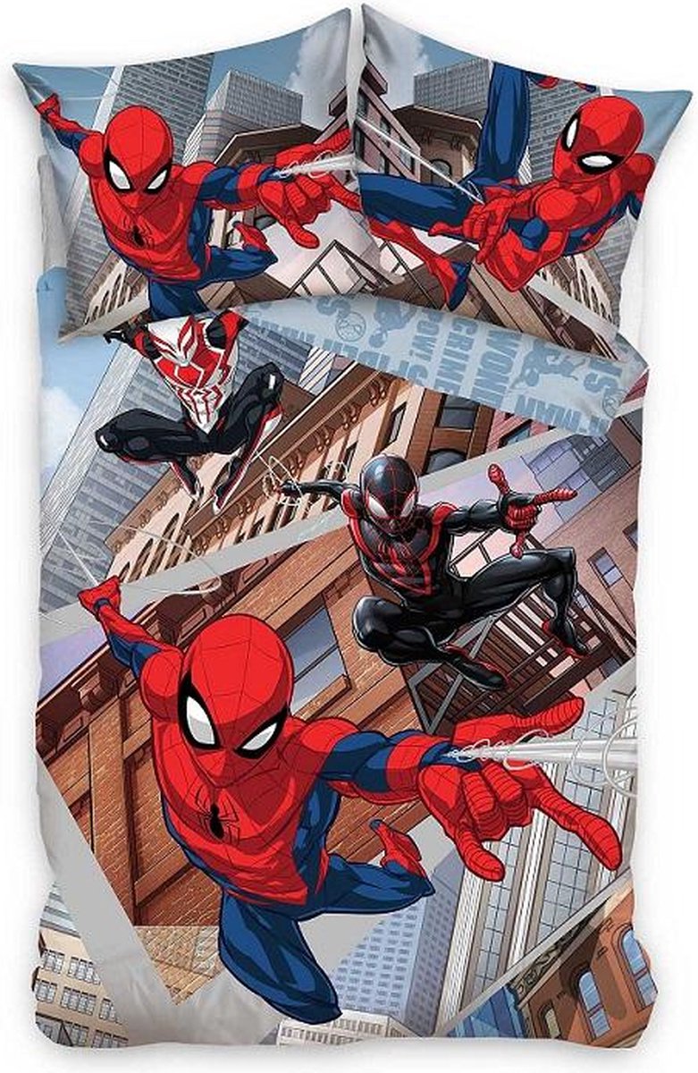 SpiderMan dekbedovertrek City 140 x 200 cm - 60x70cm